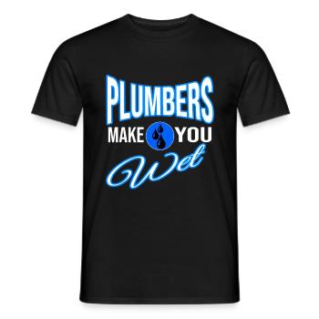 plumber - Men's T-Shirt - black - Front - AI Model Male 178 light (178cm)