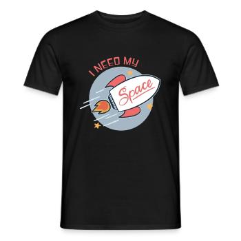 Space rocket - Men's T-Shirt - black - Front - AI Model Male 178 light (178cm)