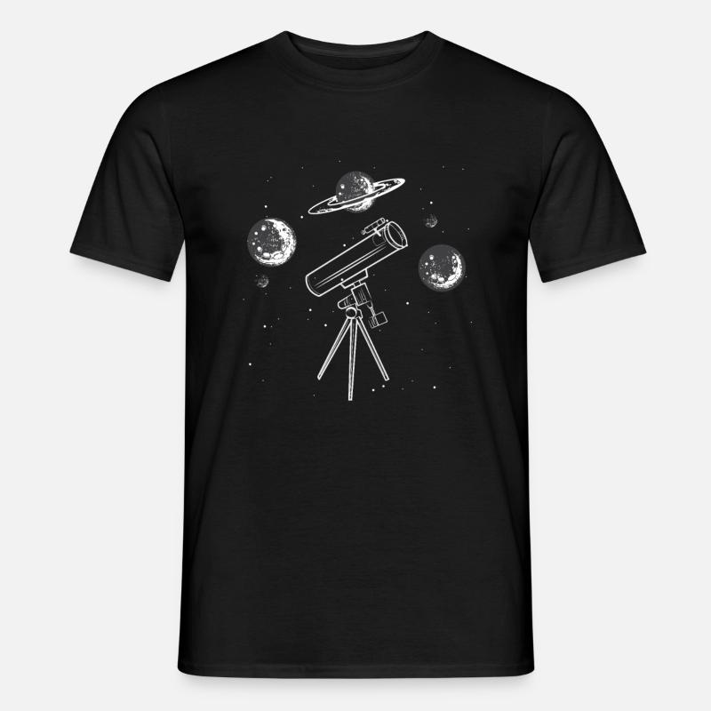 Teleskop Planeten - Männer T-Shirt - Schwarz