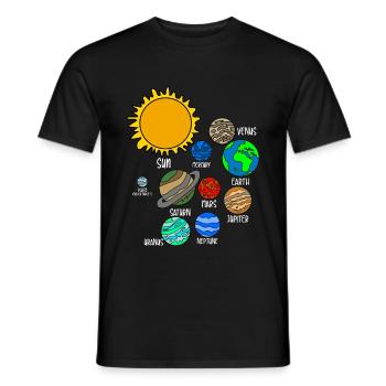 Planète de l'univers - T-shirt homme - noir - Devant - AI Model Male 178 light (178cm)