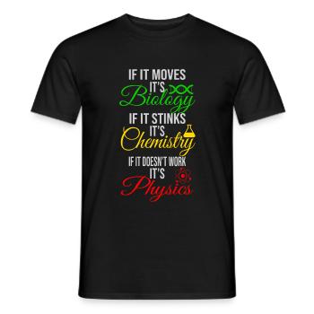 Biology Chemistry Physics - Men's T-Shirt - black - Front - AI Model Male 178 light (178cm)
