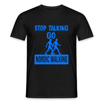 Nordic Walking Quatschen - Männer T-Shirt - Schwarz - Vorne - AI Model Male 178 light (178cm)