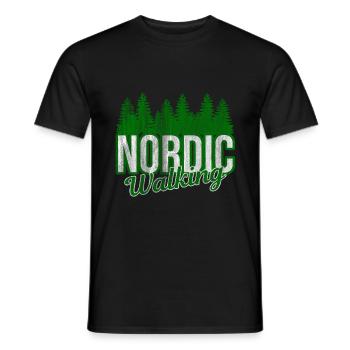 Nordic Walking - Men's T-Shirt - black - Front - AI Model Male 178 light (178cm)