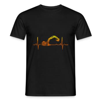 Excavatrice conduite coeur rêve - T-shirt homme - noir - Devant - AI Model Male 178 light (178cm)
