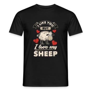 Sheep animal lover - Men's T-Shirt - black - Front - AI Model Male 178 light (178cm)