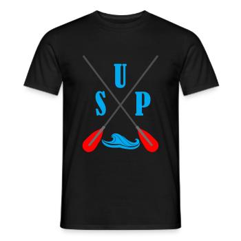 Stand Up Paddeln Paddel - Männer T-Shirt - Schwarz - Vorne - AI Model Male 178 light (178cm)
