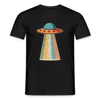 Alien spaceship - Men's T-Shirt - black - Front - AI Model Male 178 light (178cm)