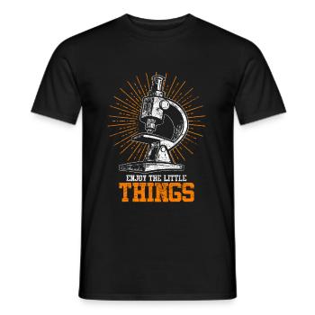 Biology microscope - Men's T-Shirt - black - Front - AI Model Male 178 light (178cm)