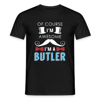 Butler Geschenk - Männer T-Shirt - Schwarz - Vorne - AI Model Male 178 light (178cm)