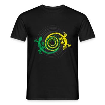 Gecko critters - Men's T-Shirt - black - Front - AI Model Male 178 light (178cm)