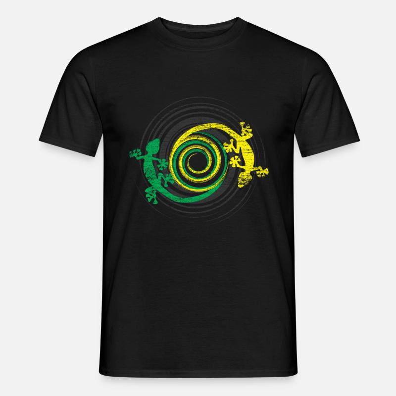 Gecko Kriechtiere - Männer T-Shirt - Schwarz