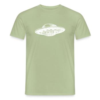 Spaceship science fiction - Men's T-Shirt - sage - Front - AI Model Male 178 light (178cm)