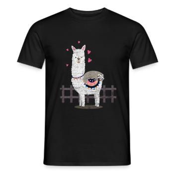 Lama paresseux - T-shirt homme - noir - Devant - AI Model Male 178 light (178cm)