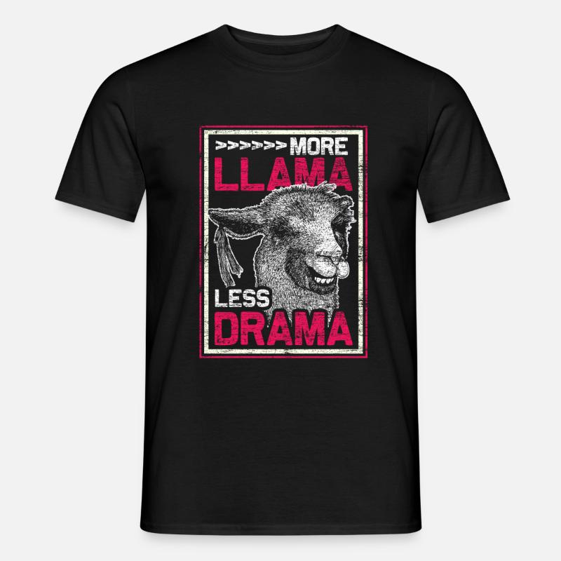 Lama - Männer T-Shirt - Schwarz