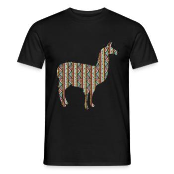 Lama South America - Men's T-Shirt - black - Front - AI Model Male 178 light (178cm)