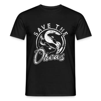 Bien-être animal Orca - T-shirt homme - noir - Devant - AI Model Male 178 light (178cm)