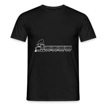 Train machine - Men's T-Shirt - black - Front - AI Model Male 178 light (178cm)