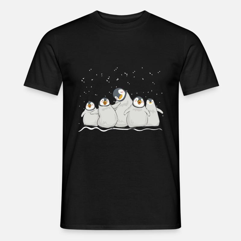 Pinguin Gemeinschaft - Männer T-Shirt - Schwarz