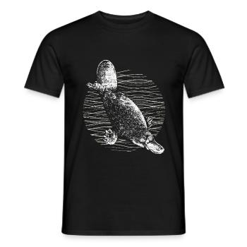 Platypus beaver - Men's T-Shirt - black - Front - AI Model Male 178 light (178cm)