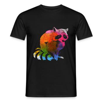 racoon - Men's T-Shirt - black - Front - AI Model Male 178 light (178cm)