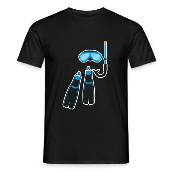 Équipement de plongée - T-shirt homme - noir - Devant - AI Model Male 178 light (178cm)