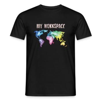 Weltkarte Globus - Männer T-Shirt - Schwarz - Vorne - AI Model Male 178 light (178cm)