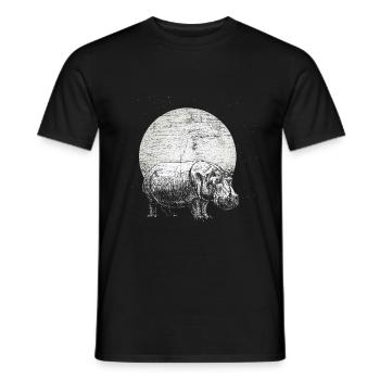 Hippo - Männer T-Shirt - Schwarz - Vorne - AI Model Male 178 light (178cm)