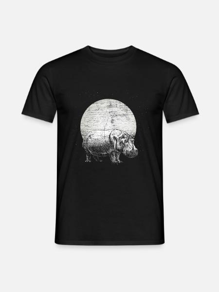 Hippo - Männer T-Shirt - Schwarz