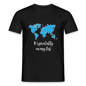 Globe monde voyage voyage - T-shirt homme - noir - Devant - AI Model Male 178 light (178cm)
