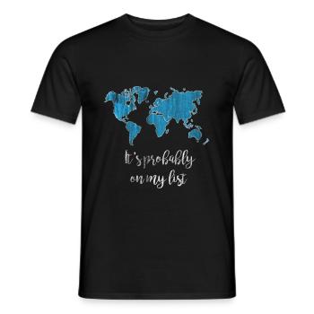 to travel - Men's T-Shirt - black - Front - AI Model Male 178 light (178cm)