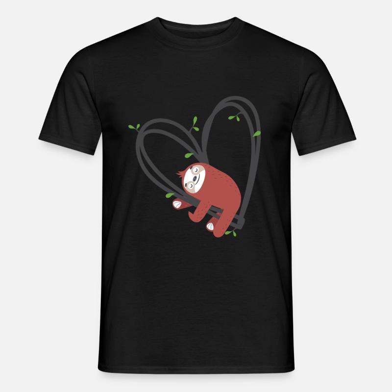 Faultier Leidenschaft - Männer T-Shirt - Schwarz