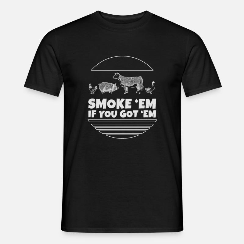 BBQ Fleisch Fleischesser - Männer T-Shirt - Schwarz