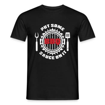 Bbq sauce - Men's T-Shirt - black - Front - AI Model Male 178 light (178cm)