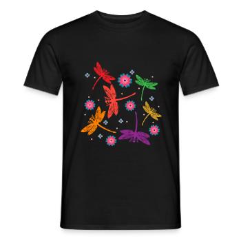 Libellen Tiere - Männer T-Shirt - Schwarz - Vorne - AI Model Male 178 light (178cm)