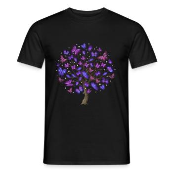 Butterflies nature - Men's T-Shirt - black - Front - AI Model Male 178 light (178cm)