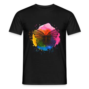 Animaux papillon - T-shirt homme - noir - Devant - AI Model Male 178 light (178cm)