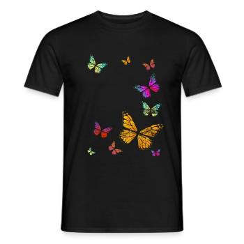 Essaim de papillons - T-shirt homme - noir - Devant - AI Model Male 178 light (178cm)