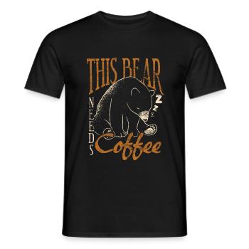 Bear coffee - Men's T-Shirt - black - Front - AI Model Male 178 light (178cm)
