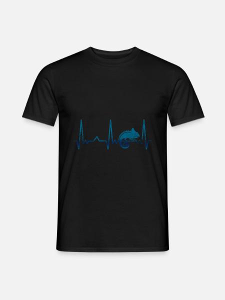 Chameleon pulse heart - Men's T-Shirt - black