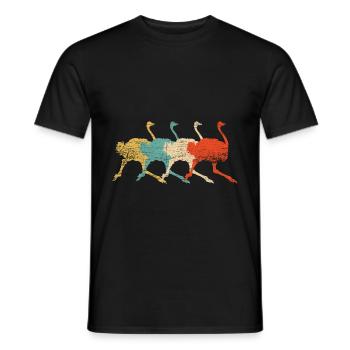 Ostrich - Men's T-Shirt - black - Front - AI Model Male 178 light (178cm)