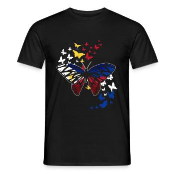 Philippinen Schmetterling - Männer T-Shirt - Schwarz - Vorne - AI Model Male 178 light (178cm)