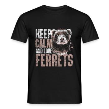 Frettchen Stress - Männer T-Shirt - Schwarz - Vorne - AI Model Male 178 light (178cm)