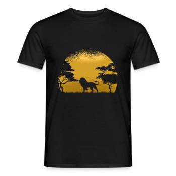 Lion Africa - Men's T-Shirt - black - Front - AI Model Male 178 light (178cm)
