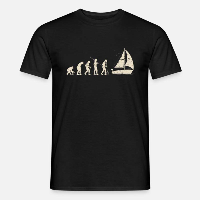 Segeln Evolution - Männer T-Shirt - Schwarz