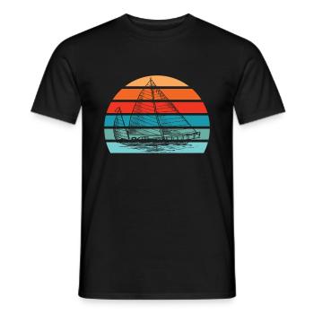 Sailing Sailing Ship - Men's T-Shirt - black - Front - AI Model Male 178 light (178cm)