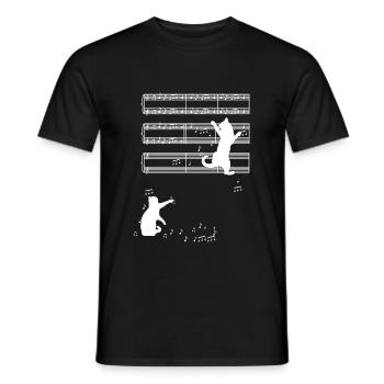 Katze Musik - Männer T-Shirt - Schwarz - Vorne - AI Model Male 178 light (178cm)