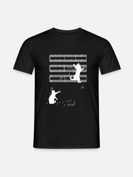 Cat music - Men's T-Shirt - black