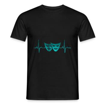 Theater Puls Herz - Men's T-Shirt - black - Front - AI Model Male 178 light (178cm)