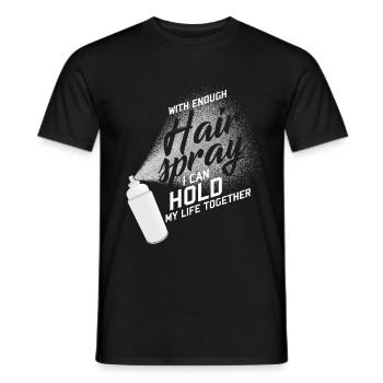 Friseur Haarspray - Männer T-Shirt - Schwarz - Vorne - AI Model Male 178 light (178cm)