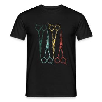 Coiffeur cheveux - T-shirt homme - noir - Devant - AI Model Male 178 light (178cm)